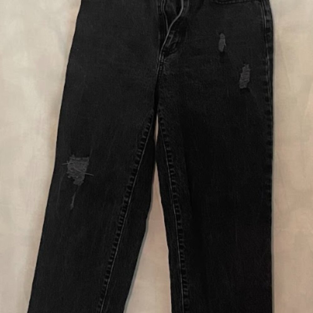 Black Denim Mom Jeans | High Waist - Picture 2 of 9